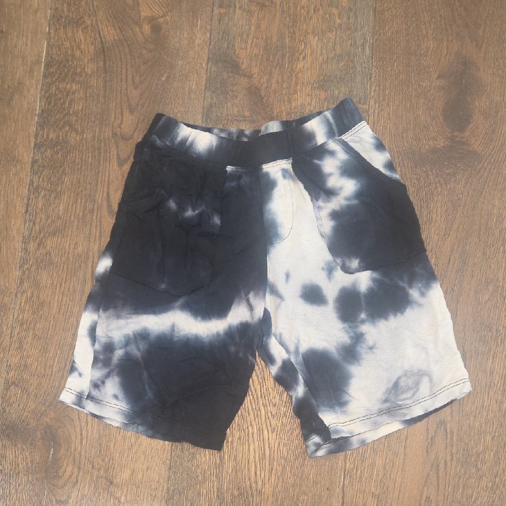 Kids Tie-Dye Shorts in Black and Gray
